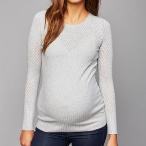 Pea in the Pod Patterned Stitch Maternity Sweater